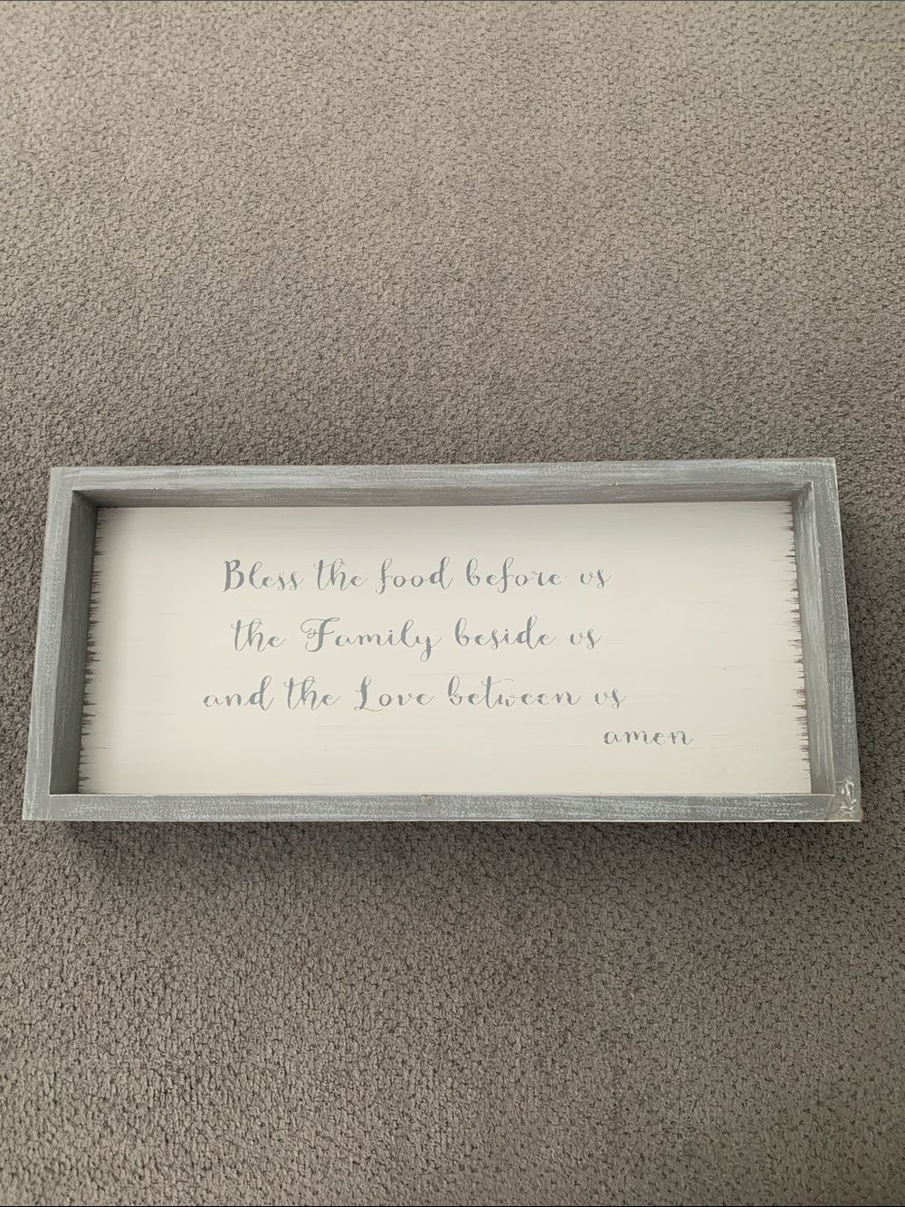 Kirklands Distressed Gray & White Blessing Wall Sign